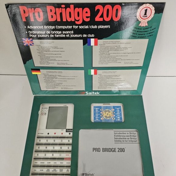 Saitek Pro Bridge 200 Advanced Bridge Computer Game 1989 Vintage Tested & Works - Picture 2 of 11